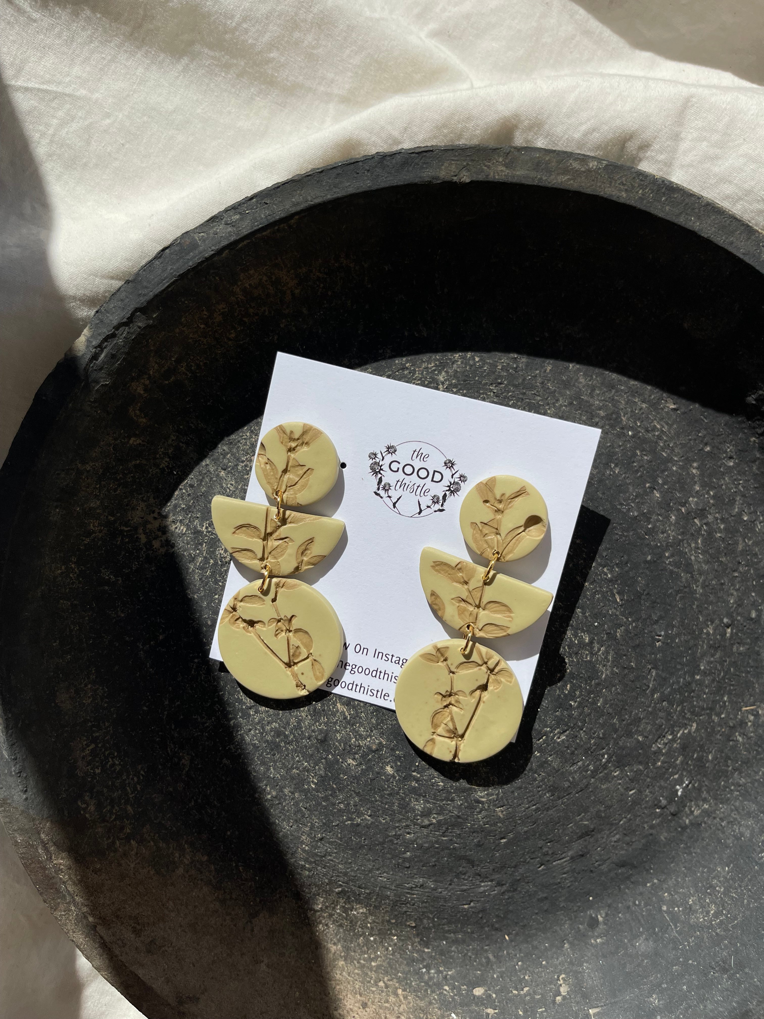 creosote stamped earrings | multiple options