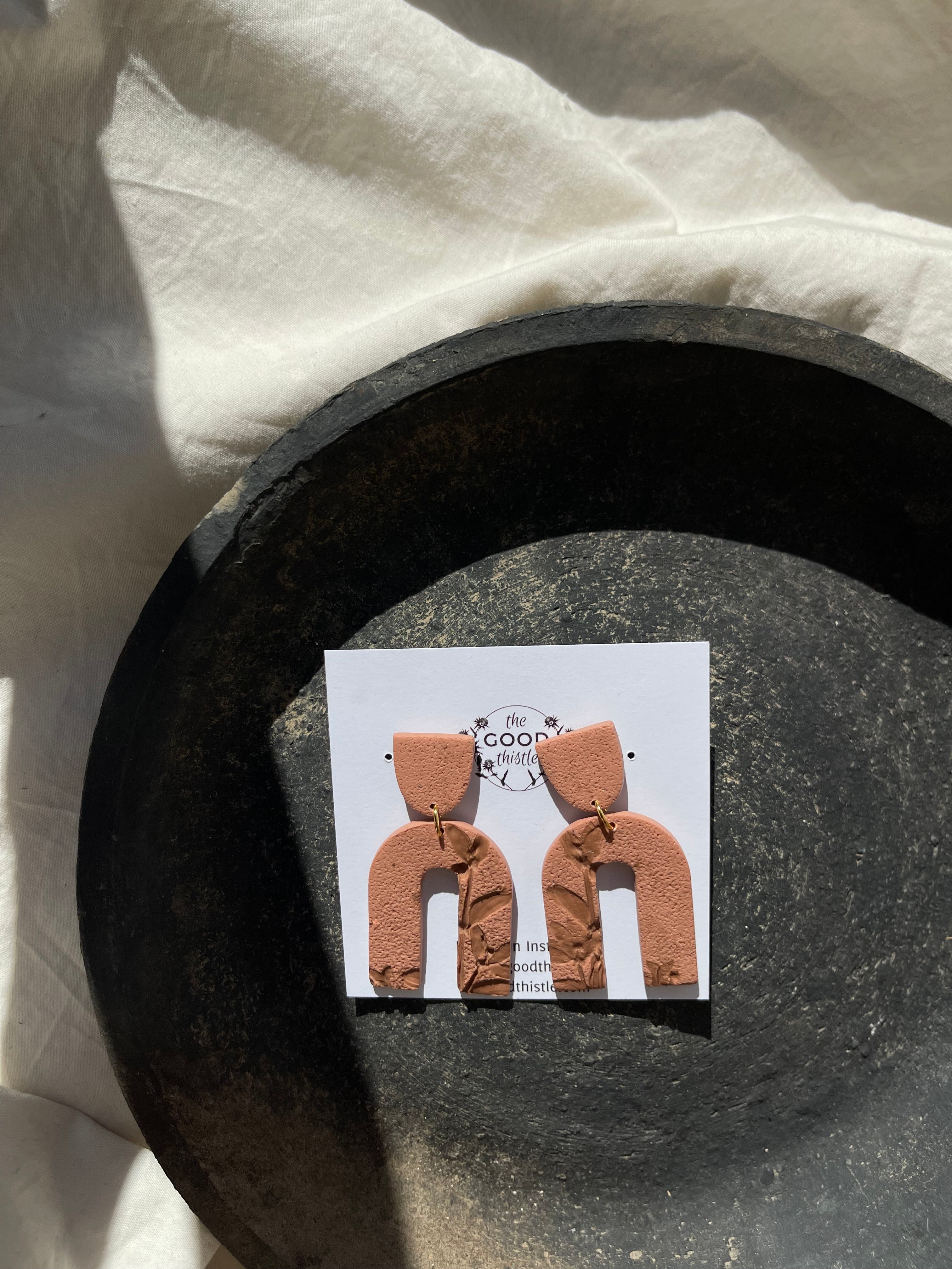 creosote stamped earrings | multiple options