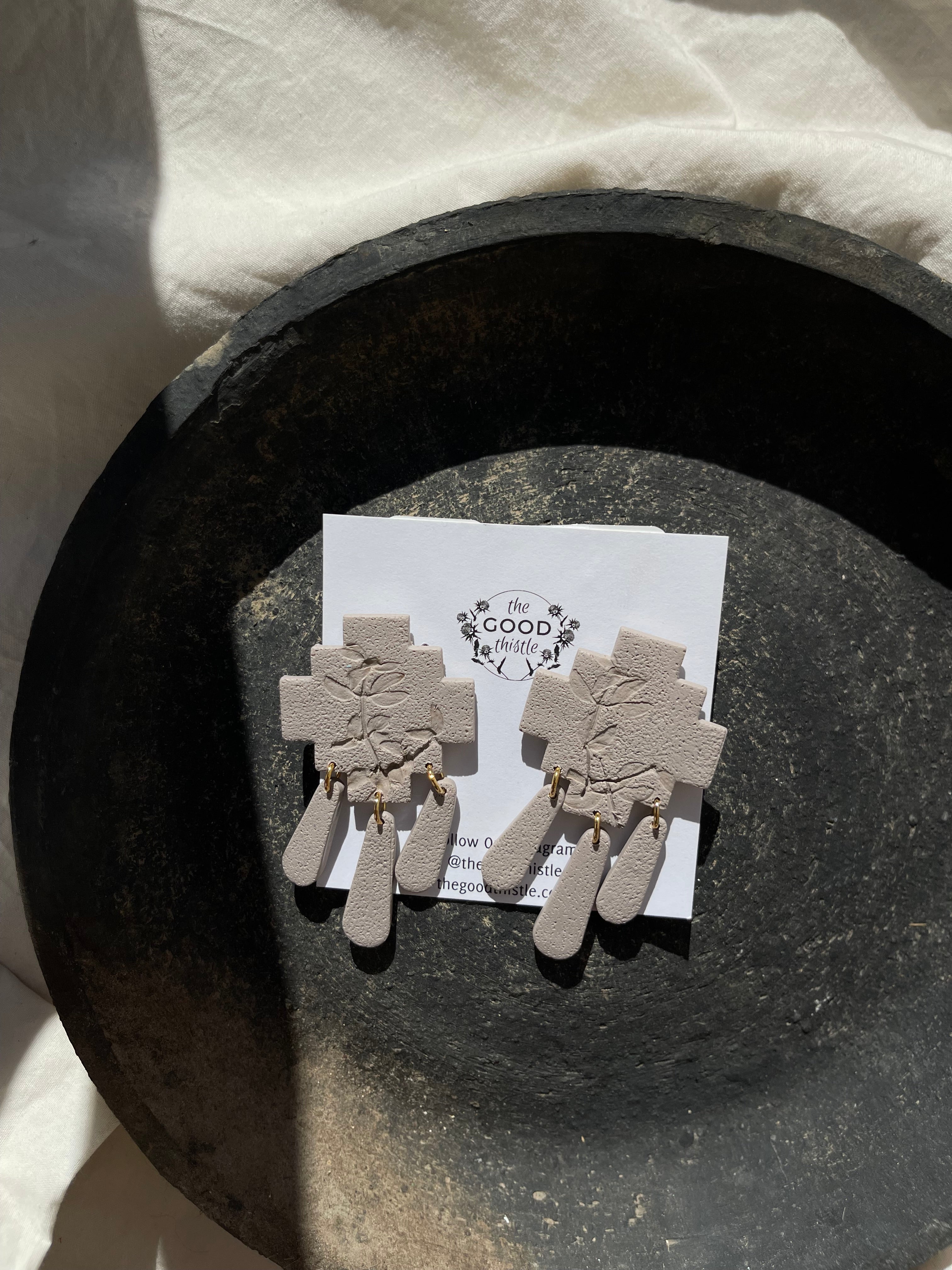 creosote stamped earrings | multiple options