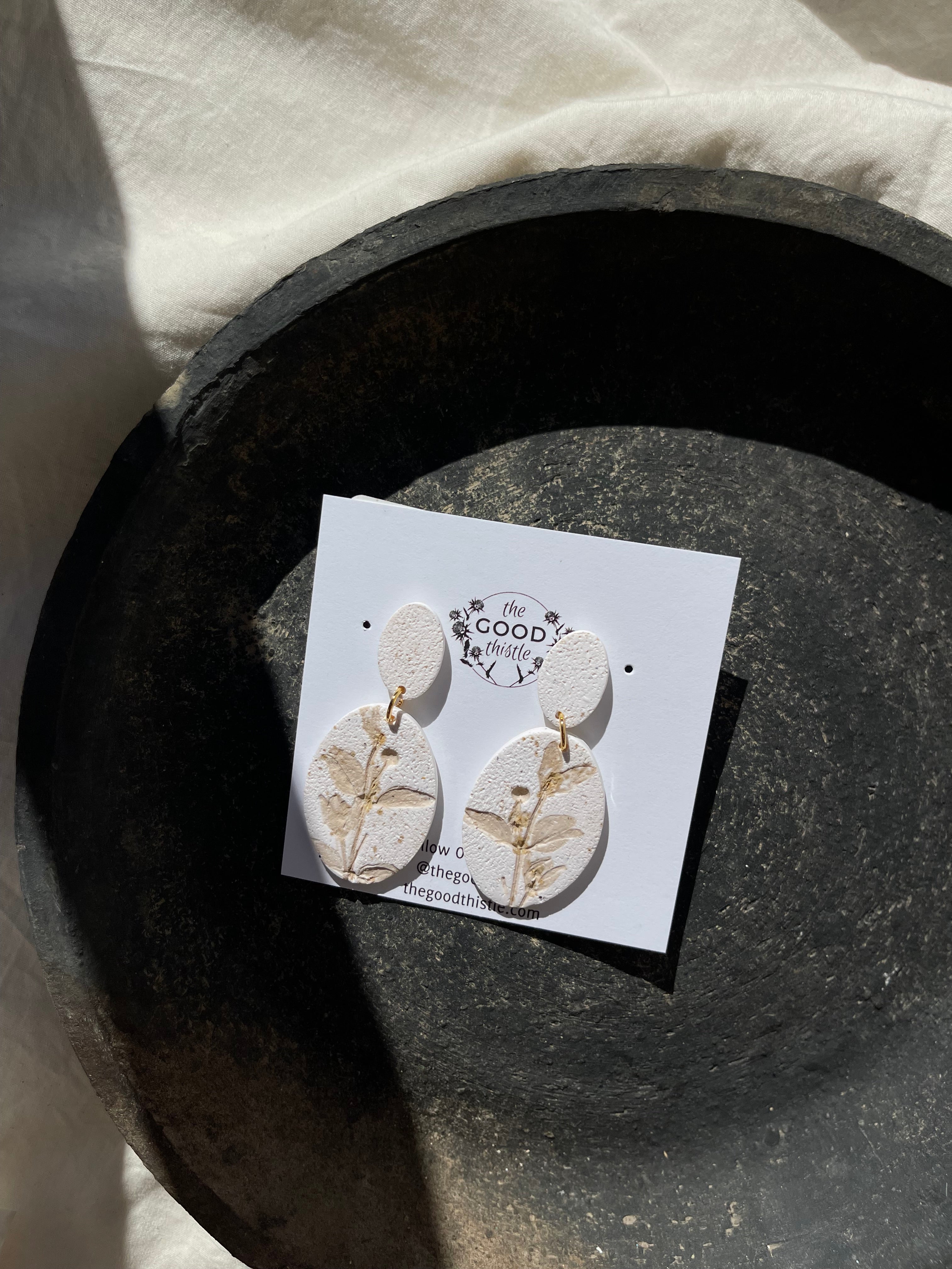 creosote stamped earrings | multiple options