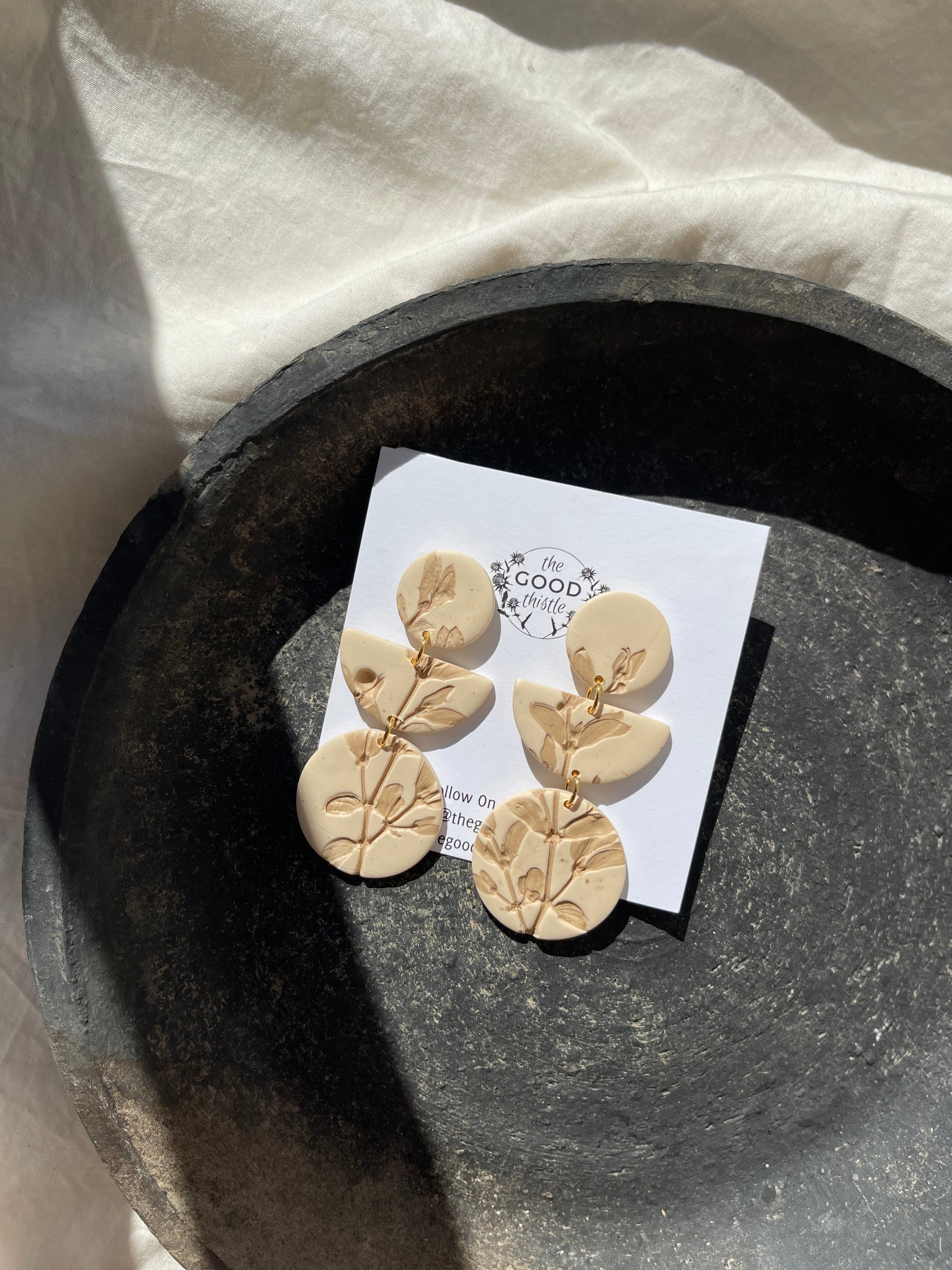 creosote stamped earrings | multiple options