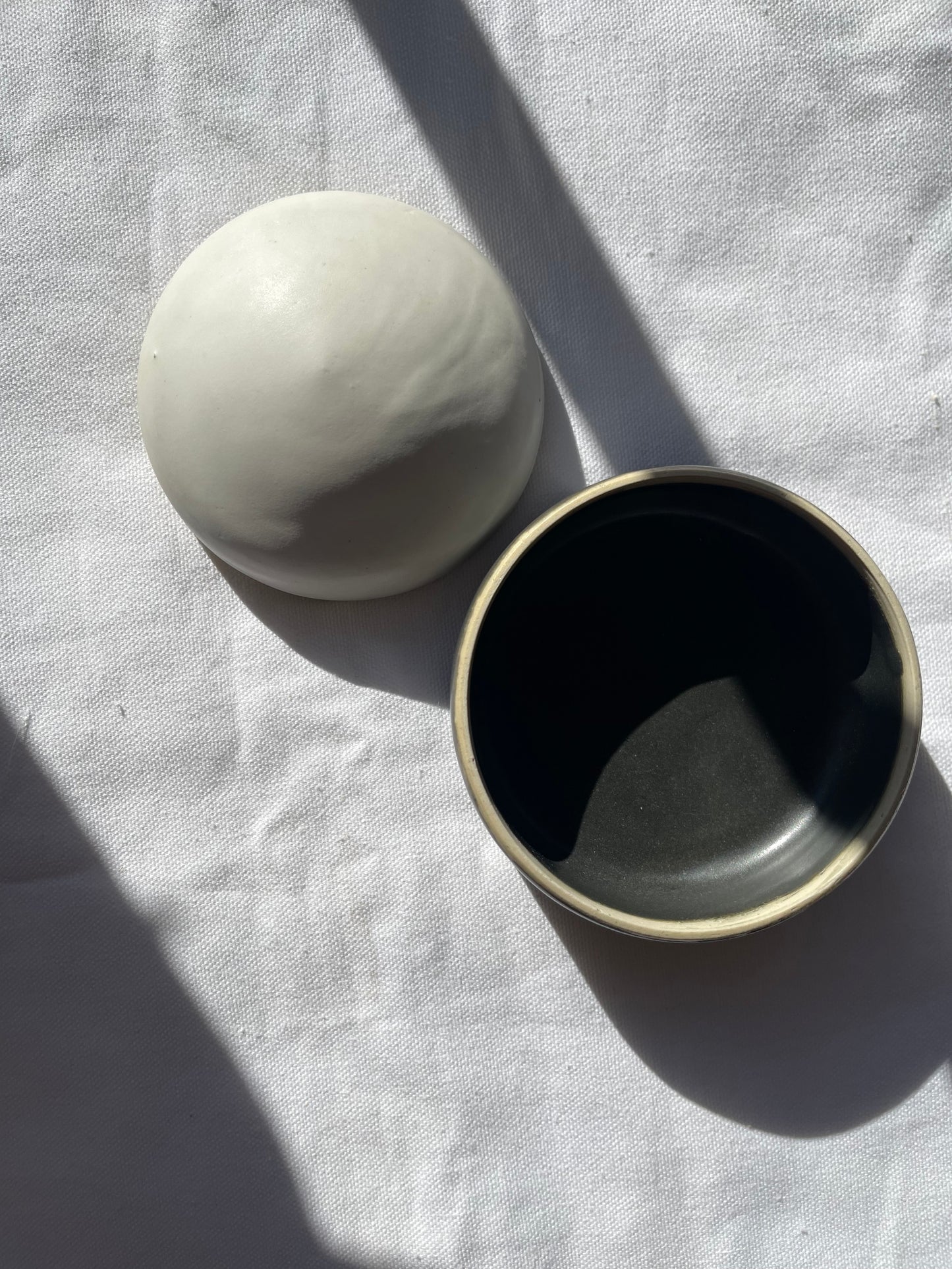 black and white bubble jar
