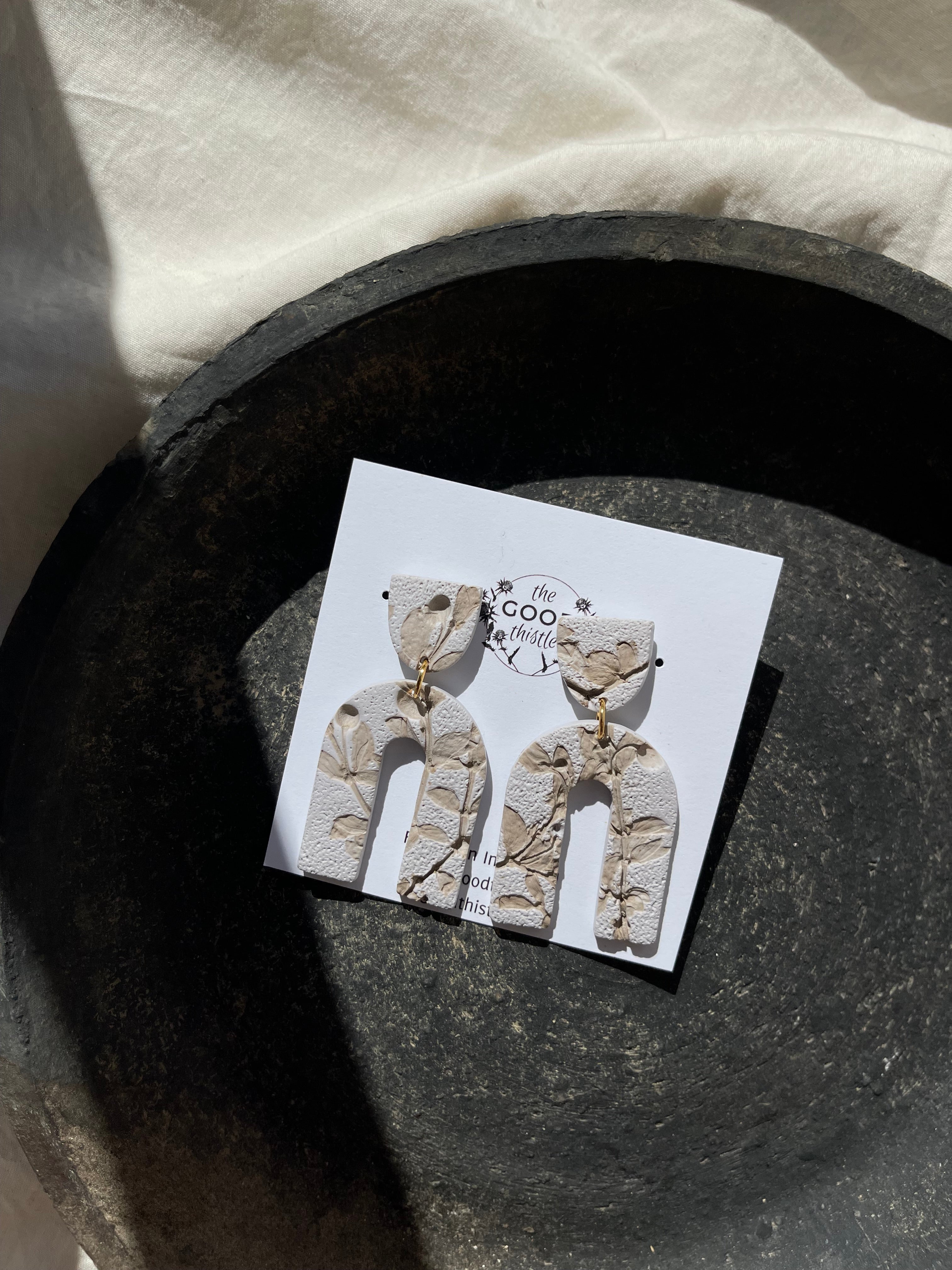 creosote stamped earrings | multiple options