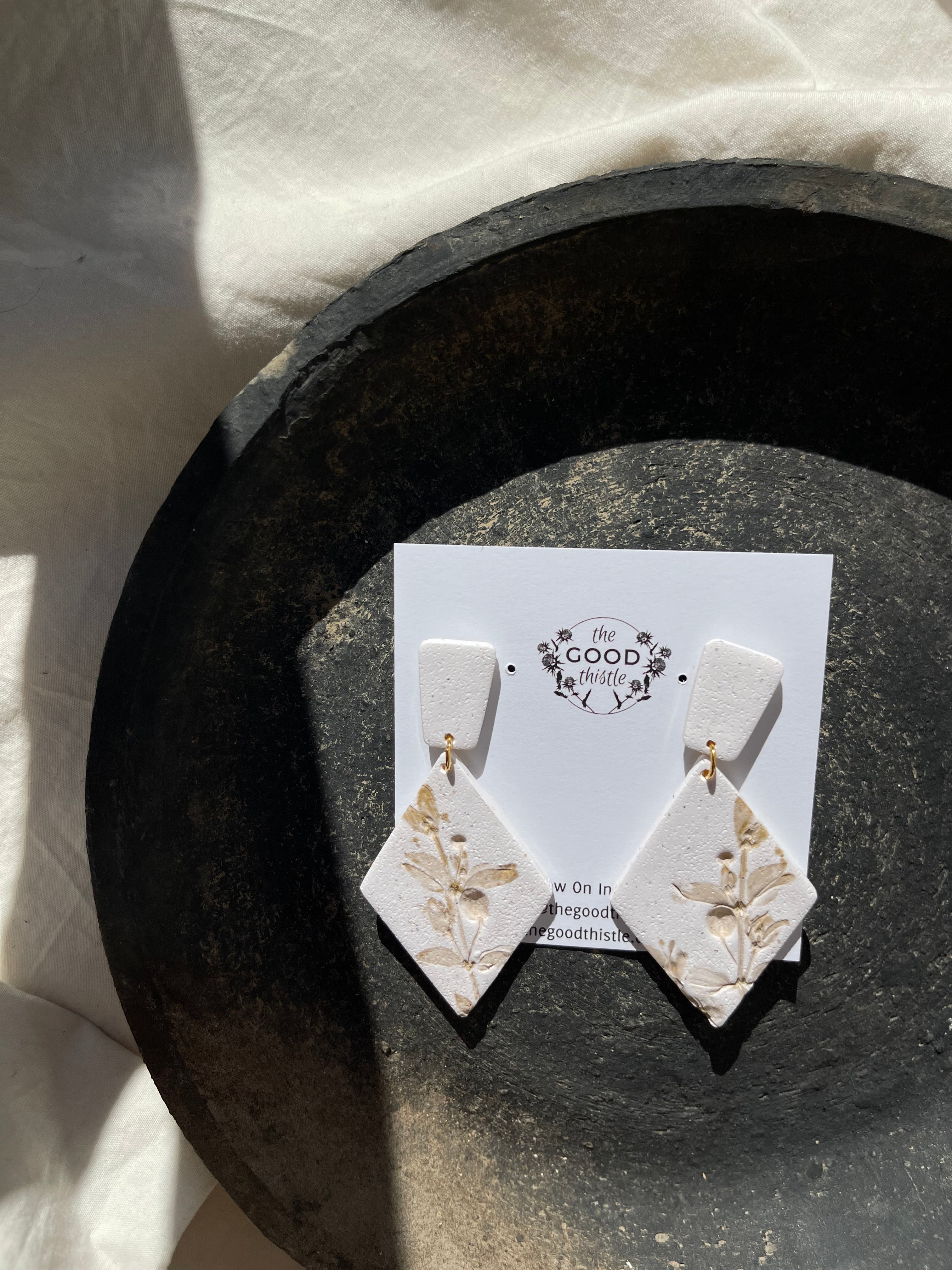creosote stamped earrings | multiple options