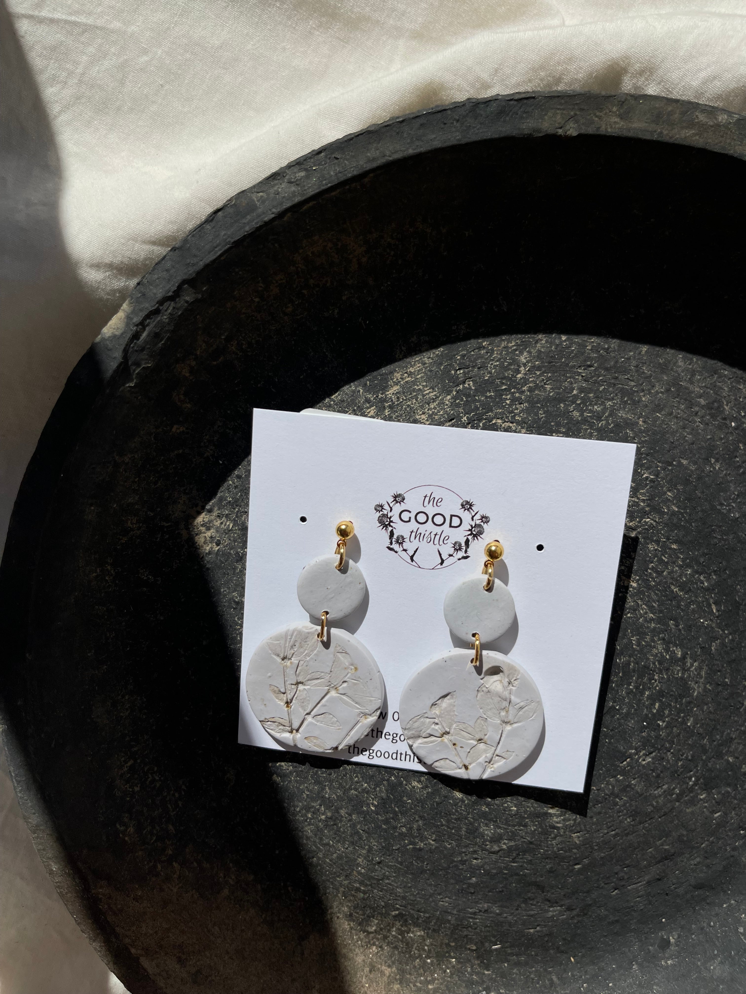 creosote stamped earrings | multiple options