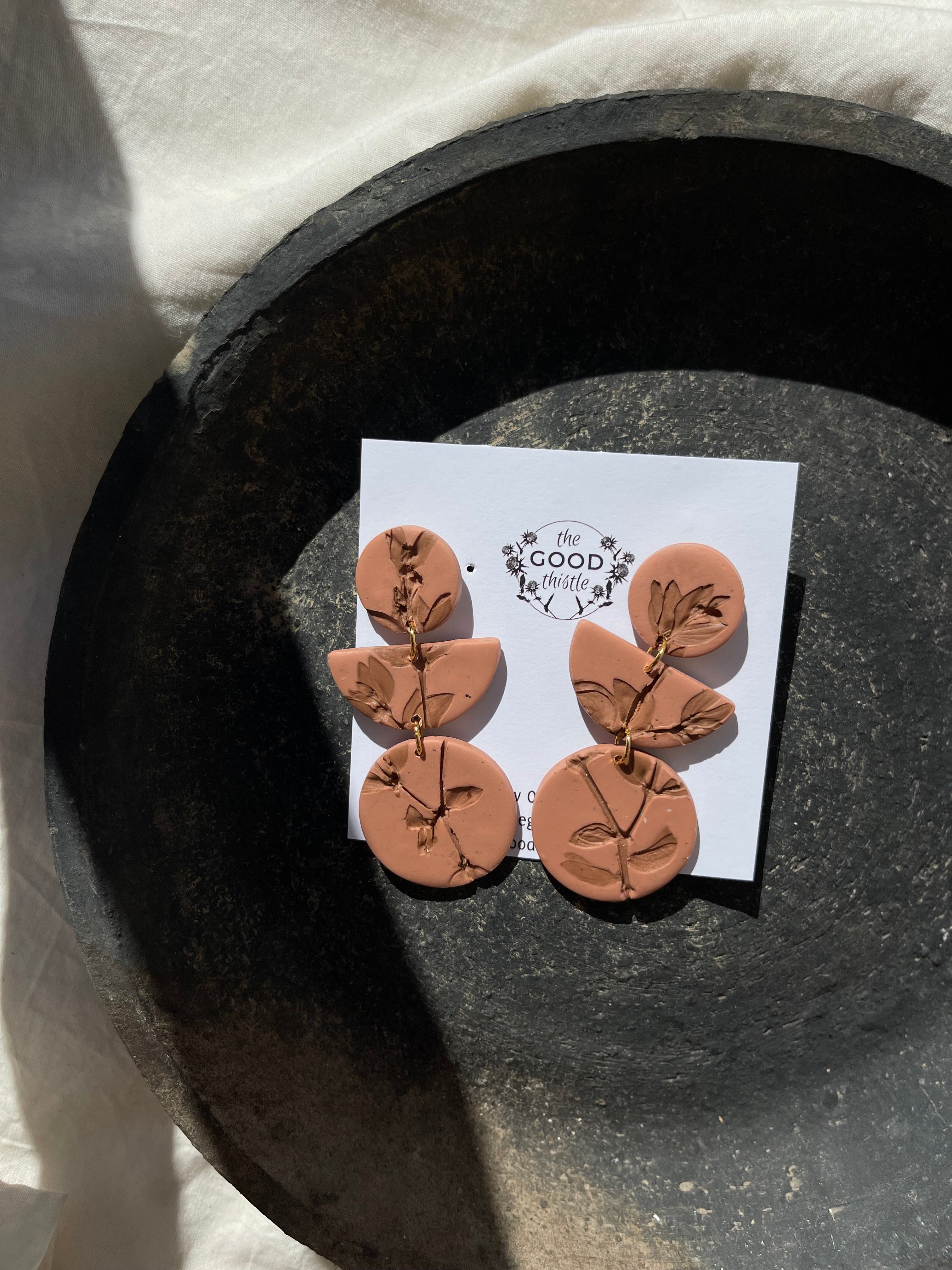 creosote stamped earrings | multiple options